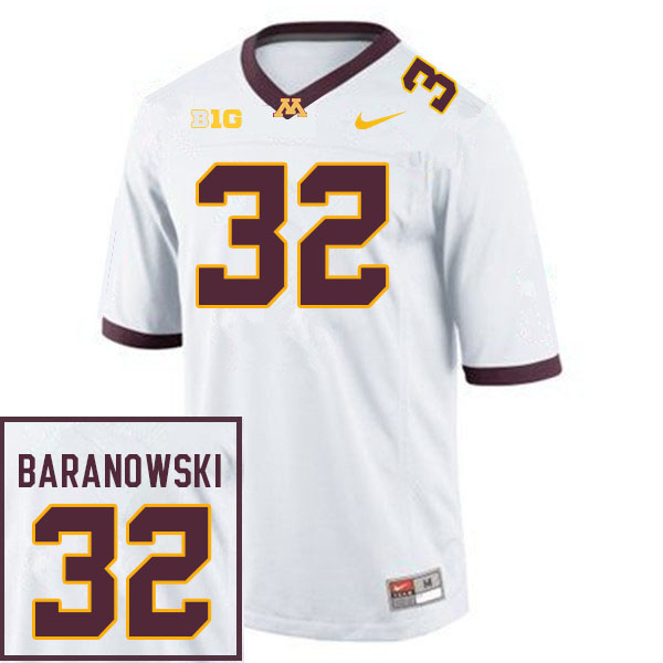 Men #32 Maverick Baranowski Minnesota Golden Gophers College Football Jerseys Sale-White - Click Image to Close